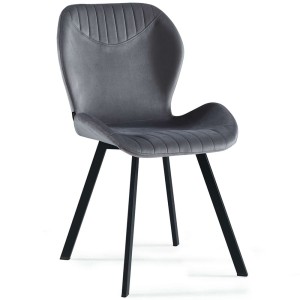 Krzesło tapicerowane DC-6350 | Welur | Jasny szary #20 | Outlet