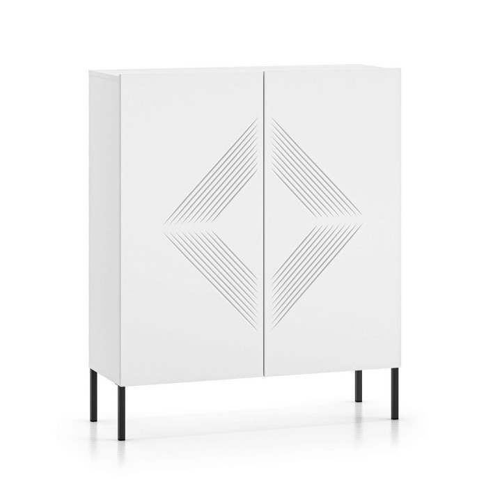 wysoka komoda dwudrzwiowa biała