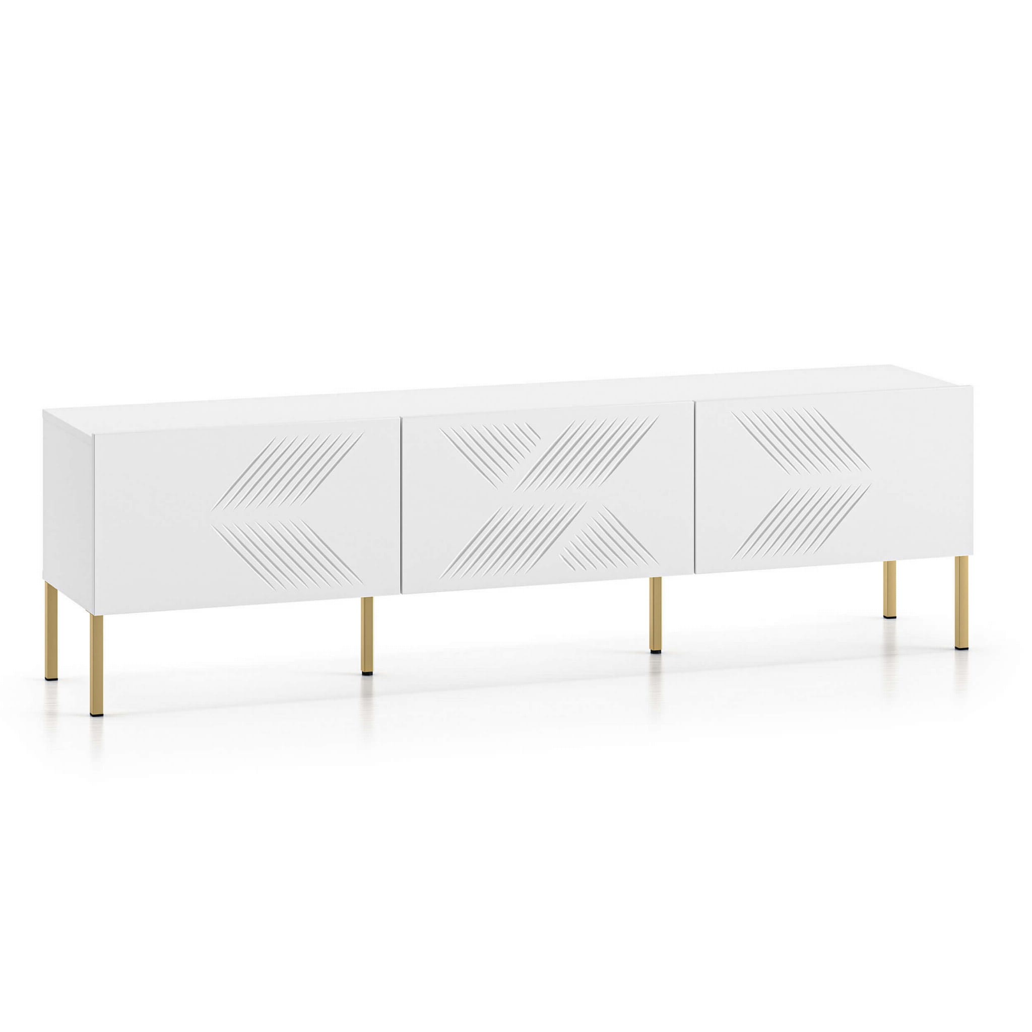 szafka rtv biała frezowana