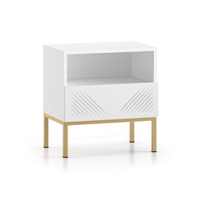 Szafka nocna CLEARING 05 | Biały | Podstawa złota