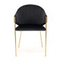 Krzesło Glamour DC-890-1 | Welur | Czarny | Złote nogi | OUTLET-2
