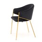 Krzesło Glamour DC-890-1 | Welur | Czarny | Złote nogi | OUTLET-4