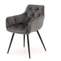 Krzesło tapicerowane DC-0084-3 Szary welur | Nogi czarne | OUTLET-3