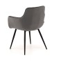 Krzesło tapicerowane DC-0084-3 Szary welur | Nogi czarne | OUTLET-6
