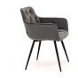 Krzesło tapicerowane DC-0084-3 Szary welur | Nogi czarne | OUTLET-10