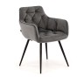 Krzesło tapicerowane DC-0084-3 Szary welur | Nogi czarne | OUTLET-11