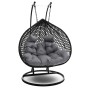 Fotel wiszący ogrodowy 2 osobowy SC-028 | Czarny | OUTLET-1