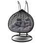 Fotel wiszący ogrodowy 2 osobowy SC-028 | Czarny | OUTLET-2