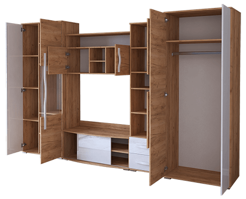 WALL UNIT LAURA CRAFT GOLD_WHITE GLOSS OPEN INTERIOR.png