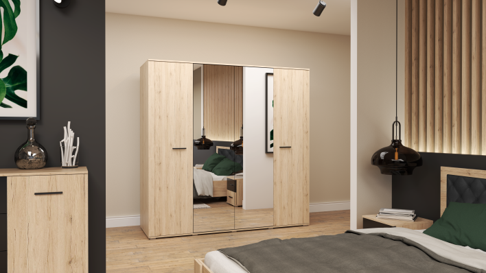 WARDROBE BARI REMO SAND_BLACK GLOSS + MIRROR M08073.png