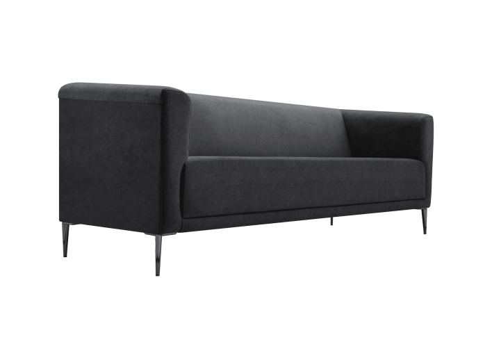 czarna sofa na metalowych nogach VENA 20