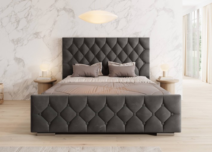 Łóżko z pojemnikiem 4319G | Welur | Ciemny szary #18