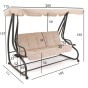 Huśtawka ogrodowa GRACJA YN8209 | Czarny | Poduszki beżowe | OUTLET-19