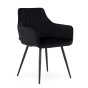 Krzesło tapicerowane DC-0084-2 | czarny welur | czarne nogi | OUTLET-2