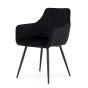 Krzesło tapicerowane DC-0084-2 | czarny welur | czarne nogi | OUTLET-4