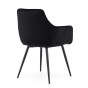 Krzesło tapicerowane DC-0084-2 | czarny welur | czarne nogi | OUTLET-9