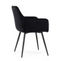 Krzesło tapicerowane DC-0084-2 | czarny welur | czarne nogi | OUTLET-10