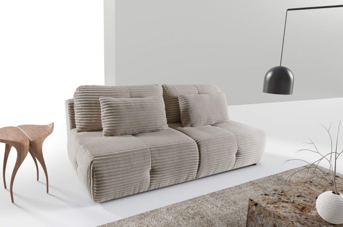 sofa z funkcją spania beż/brąz