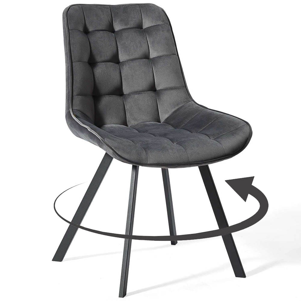 Krzesło obrotowe DC-6030S | welur | szare | OUTLET