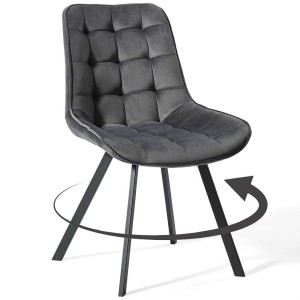 Krzesło obrotowe DC-6030S | welur | szare | OUTLET