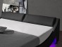 Łóżko tapicerowane 868 LED | 180x200 | Ekoskóra | Czarny | OUTLET-3