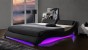 Łóżko tapicerowane 868 LED | 160x200 | Ekoskóra | Czarny | OUTLET-4