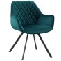 Krzesło z podłokietnikami KC-887 ZIELONY WELUR | OUTLET-1