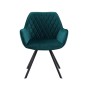 Krzesło z podłokietnikami KC-887 ZIELONY WELUR | OUTLET-2