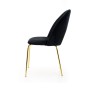 Krzesło Glamour KC-903-2 czarny welur, nogi złoty chrom | OUTLET -5