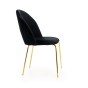 Krzesło Glamour KC-903-2 czarny welur, nogi złoty chrom | OUTLET -8