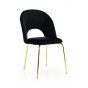 Krzesło Glamour KC-903-2 czarny welur, nogi złoty chrom | OUTLET -9