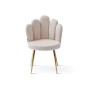 Krzesło muszelka beżowe DC-6092 złote nogi, welur | OUTLET-3