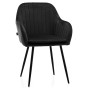 Krzesło welurowe C-892 z poduszką czarne | OUTLET-5