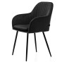 Krzesło welurowe C-892 z poduszką czarne | OUTLET-8