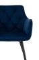 Krzesło granatowe DC-0084-3 podłokietniki, trwały welur | OUTLET-12