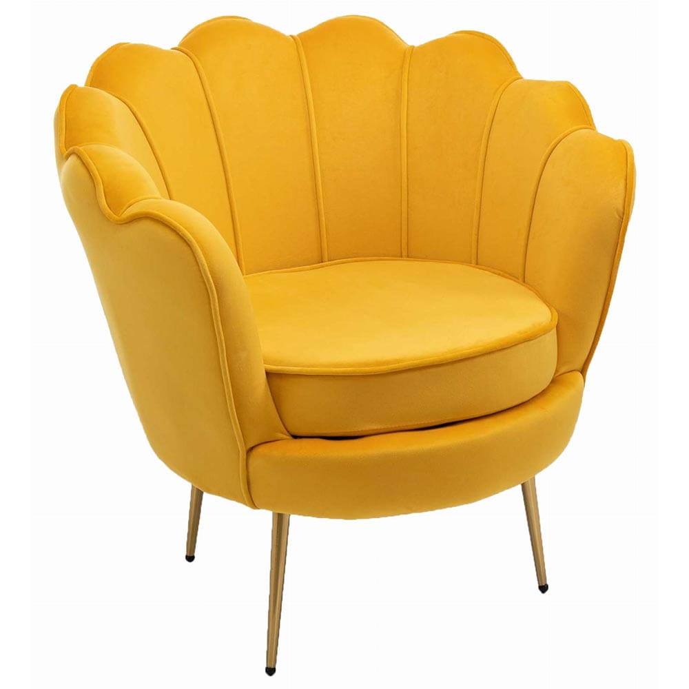 Fotel muszelka LOTUS YC-7088 | Welur | Żółty #76