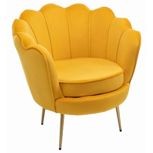 Fotel muszelka LOTUS YC-7088 | Welur | Żółty #76