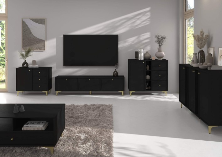 TOKYO 1 - STOLIK 201, KOMODA 823+824+814, RTV 303 - CZARNY GRAFIT.jpg