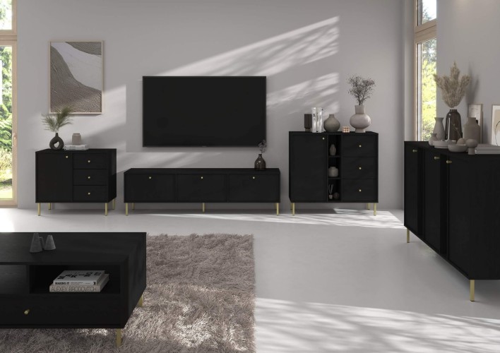 TOKYO 2 - STOLIK 201, KOMODA 823+824+814, RTV 303 - CZARNY GRAFIT.jpg