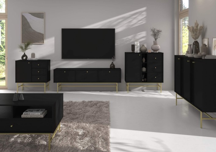 TOKYO 3 - STOLIK 201, KOMODA 823+824+814, RTV 303 - CZARNY GRAFIT.jpg