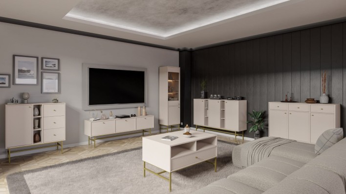 TOKYO 3 - KOMODA 824, RTV 303, WITRYNA 101, KOMODA 823+827, STOLIK KAWOWY 201 BEŻ PIASKOWY v2.jpg