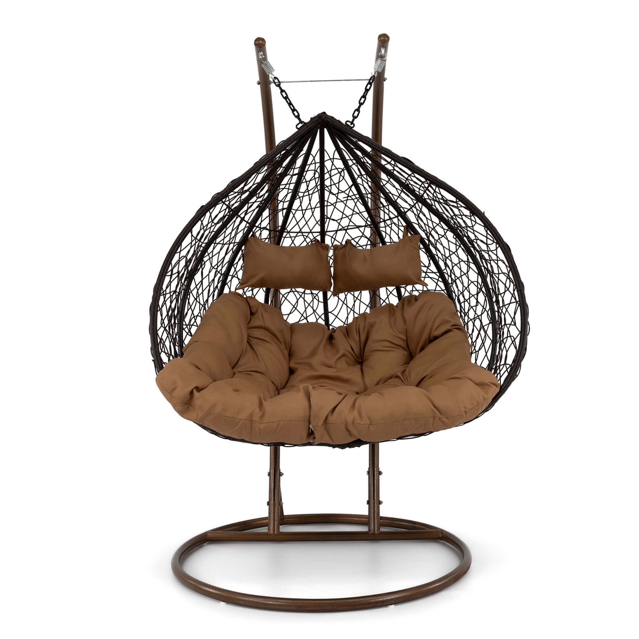 Fotel wiszący ogrodowy 2-osobowy HC-008 | Ciemny brązowy | OUTLET
