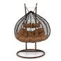 Fotel wiszący ogrodowy 2-osobowy HC-008 | Ciemny brązowy | OUTLET-1