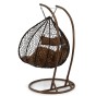 Fotel wiszący ogrodowy 2-osobowy HC-008 | Ciemny brązowy | OUTLET-6