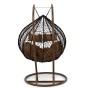 Fotel wiszący ogrodowy 2-osobowy HC-008 | Ciemny brązowy | OUTLET-7