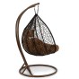 Fotel wiszący ogrodowy 2-osobowy HC-008 | Ciemny brązowy | OUTLET-9