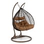 Fotel wiszący ogrodowy 2-osobowy HC-008 | Ciemny brązowy | OUTLET-11