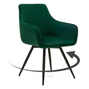 Krzesło obrotowe DC-0084-6 | welur | Zielony | OUTLET