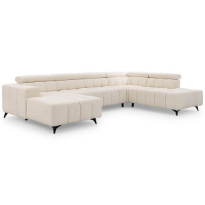 Narożnik z funkcją spania i pojemnikiem RAVESSO U | OS + R + 3F + OSB | Kolor do wyboru