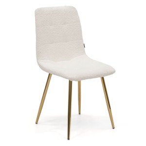 Krzesło DC-6401 | Boucle | Biały #7 | złote nogi | OUTLET
